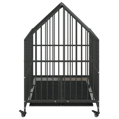 Dog Cage Black Galvanized steel Large Dog Cage Rectangular