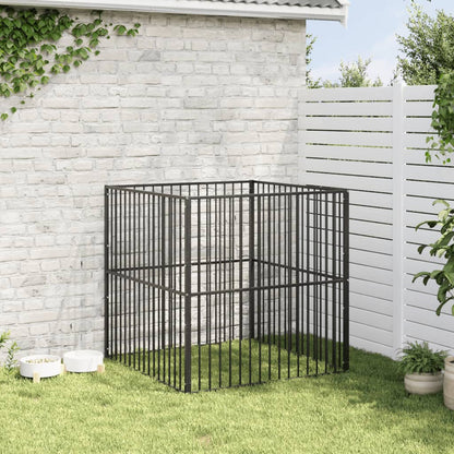 Dog Playpen Black Galvanized Steel 39.4 in x 39.4 in x 39.4 in
