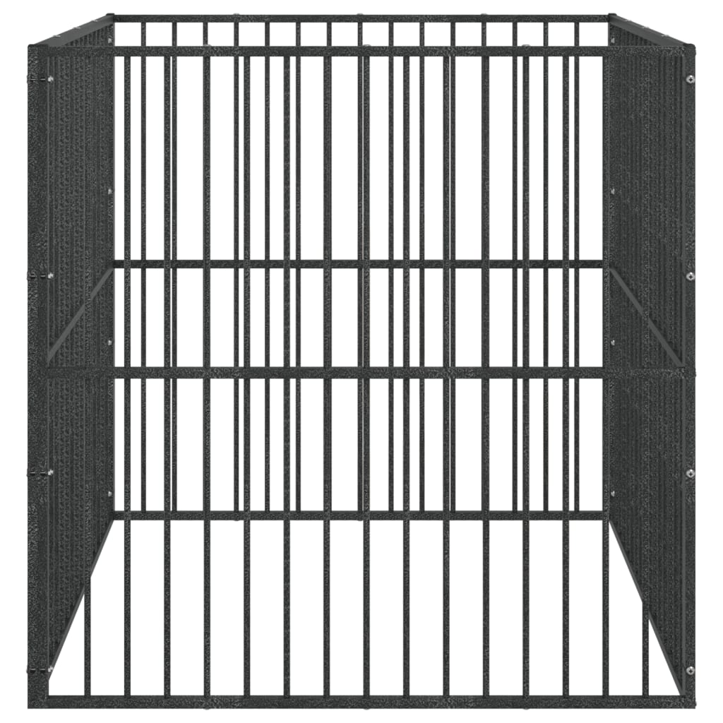 Dog Playpen Black Galvanized Steel 39.4 in x 39.4 in x 39.4 in