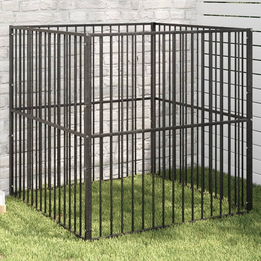 Dog Playpen Black Galvanized Steel 39.4 in x 39.4 in x 39.4 in