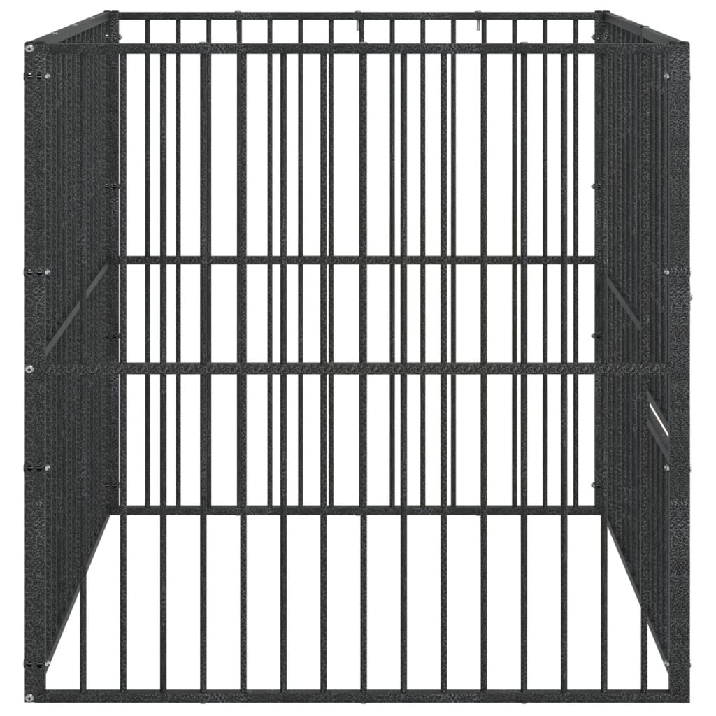 Dog Playpen Black Galvanized Steel 39.4 in Durable Dog Playpen