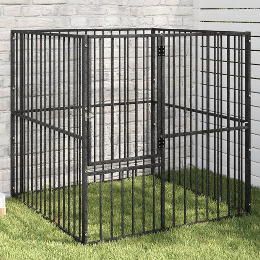 Dog Playpen Black Galvanized Steel 39.4 in Durable Dog Playpen