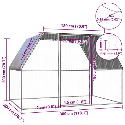 Chicken Cage Silver and grey Galvanized steel, Polyethylene Large