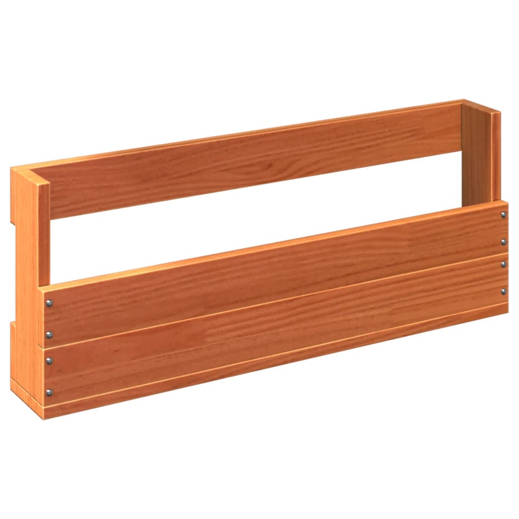 Wall-mounted Shoe Rack Set of 2 Wax brown Solid pine wood