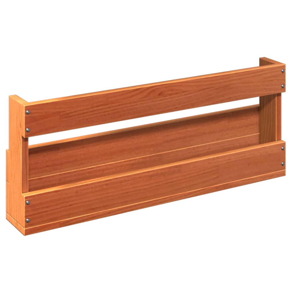 Wall-mounted Shoe Rack Set of 2 Wax brown Solid pine wood