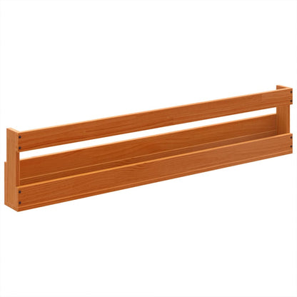 Wall-mounted Shoe Rack Set of 2 Wax Brown Solid pine wood Medium