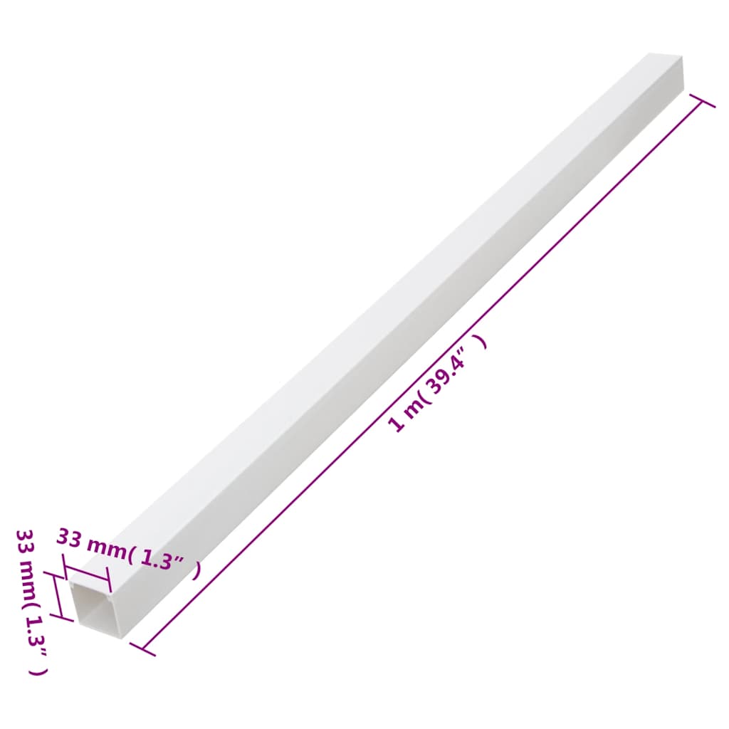 Cable Trunking 1.3"x1.3" 98.4' PVC
