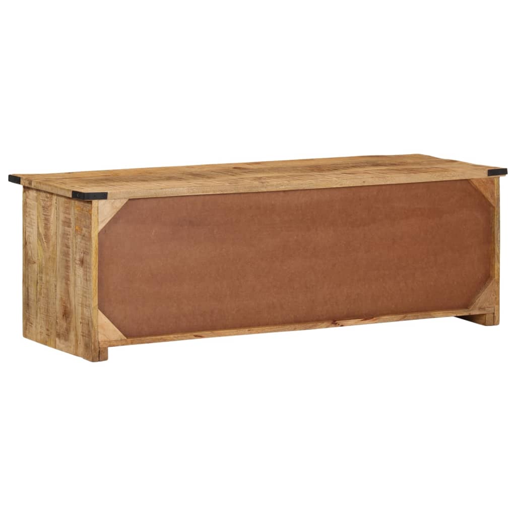 TV Cabinet Natural wood with black doors Solid Mango Wood Medium