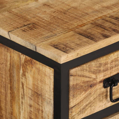 TV Cabinet Natural Solid mango wood with a natural finish, iron