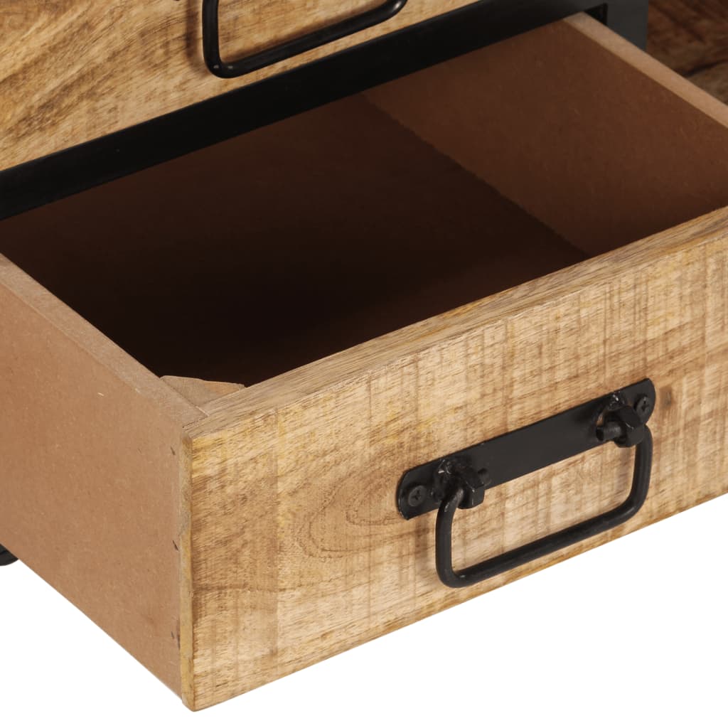 TV Cabinet Natural Solid mango wood with a natural finish, iron