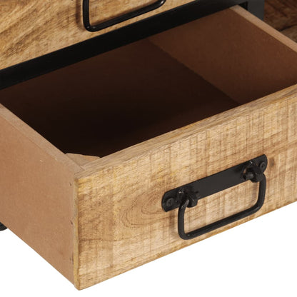 TV Cabinet Natural Solid mango wood with a natural finish, iron
