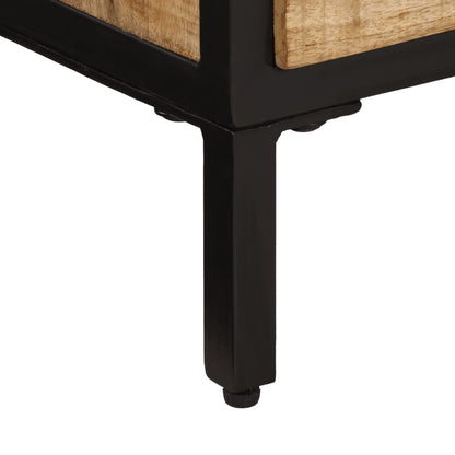 TV Cabinet Natural Solid mango wood with a natural finish, iron