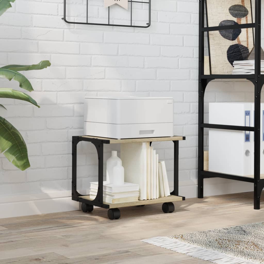 Printer Stand 2-Tier Sonoma Oak 16.1"x11"x13.2" Engineered Wood