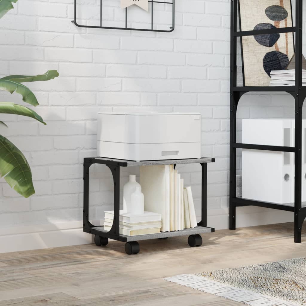 Printer Stand 2-Tier Gray Sonoma 16.1"x11"x13.2" Engineered Wood