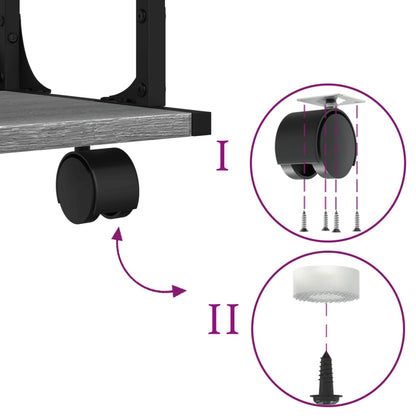 Printer Stand 2-Tier Gray Sonoma 16.1"x11"x13.2" Engineered Wood