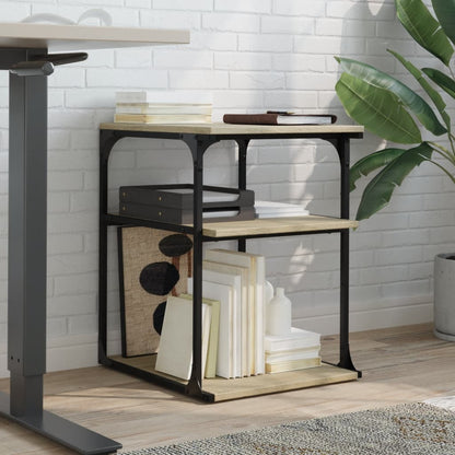 Printer Stand 3-Tier Sonoma Oak 16.9"x18.9"x25.2" Engineered Wood