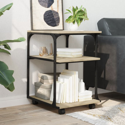 Printer Stand 3-Tier Sonoma Oak 16.9"x18.9"x25.2" Engineered Wood