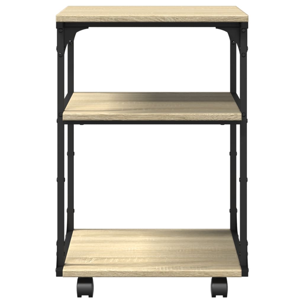 Printer Stand 3-Tier Sonoma Oak 16.9"x18.9"x25.2" Engineered Wood