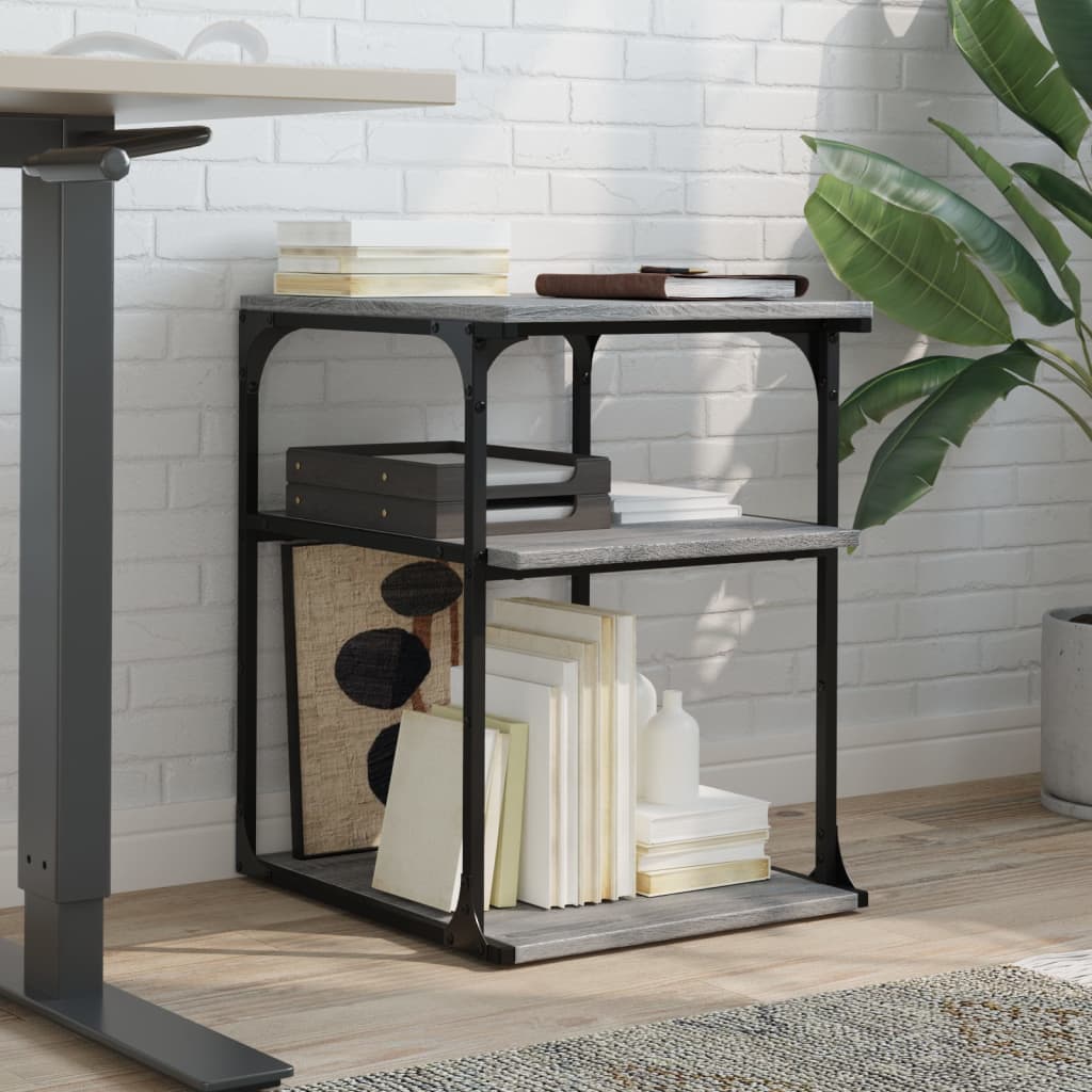 Printer Stand 3-Tier Gray Sonoma 16.9"x18.9"x25.2" Engineered Wood