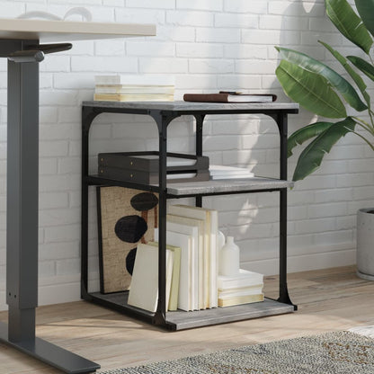 Printer Stand 3-Tier Gray Sonoma 16.9"x18.9"x25.2" Engineered Wood