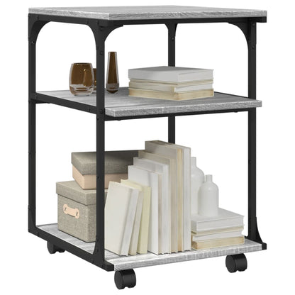 Printer Stand 3-Tier Gray Sonoma 16.9"x18.9"x25.2" Engineered Wood