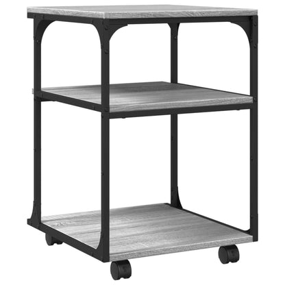 Printer Stand 3-Tier Gray Sonoma 16.9"x18.9"x25.2" Engineered Wood