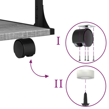 Printer Stand 3-Tier Gray Sonoma 16.9"x18.9"x25.2" Engineered Wood