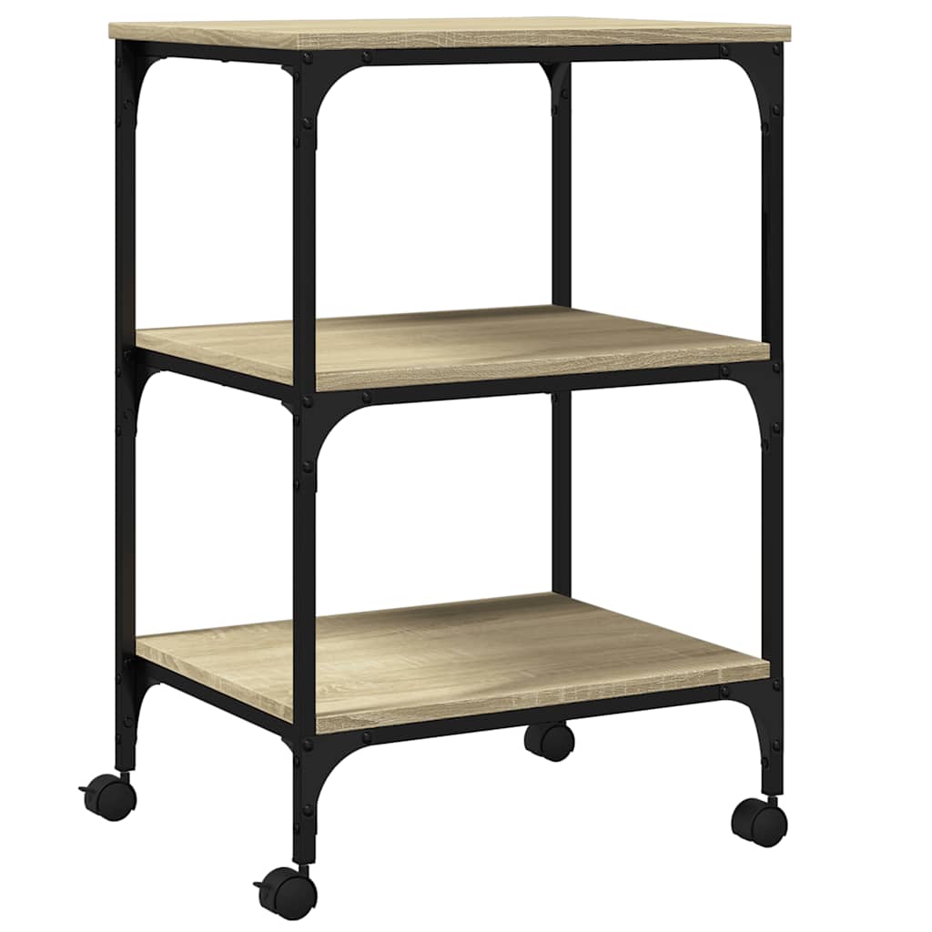 Printer Stand 3-Tier Sonoma Oak 19.7"x16.1"x29.5" Engineered Wood