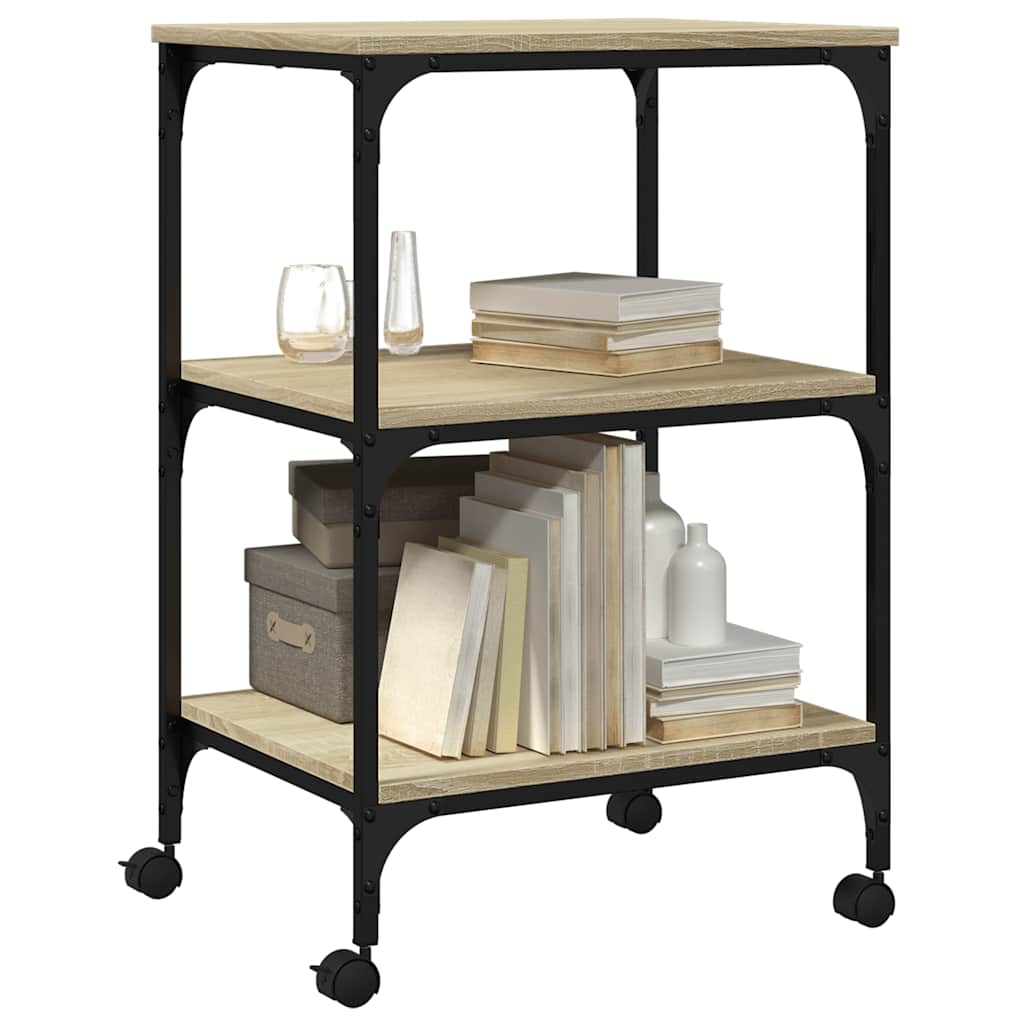 Printer Stand 3-Tier Sonoma Oak 19.7"x16.1"x29.5" Engineered Wood