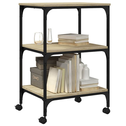 Printer Stand 3-Tier Sonoma Oak 19.7"x16.1"x29.5" Engineered Wood