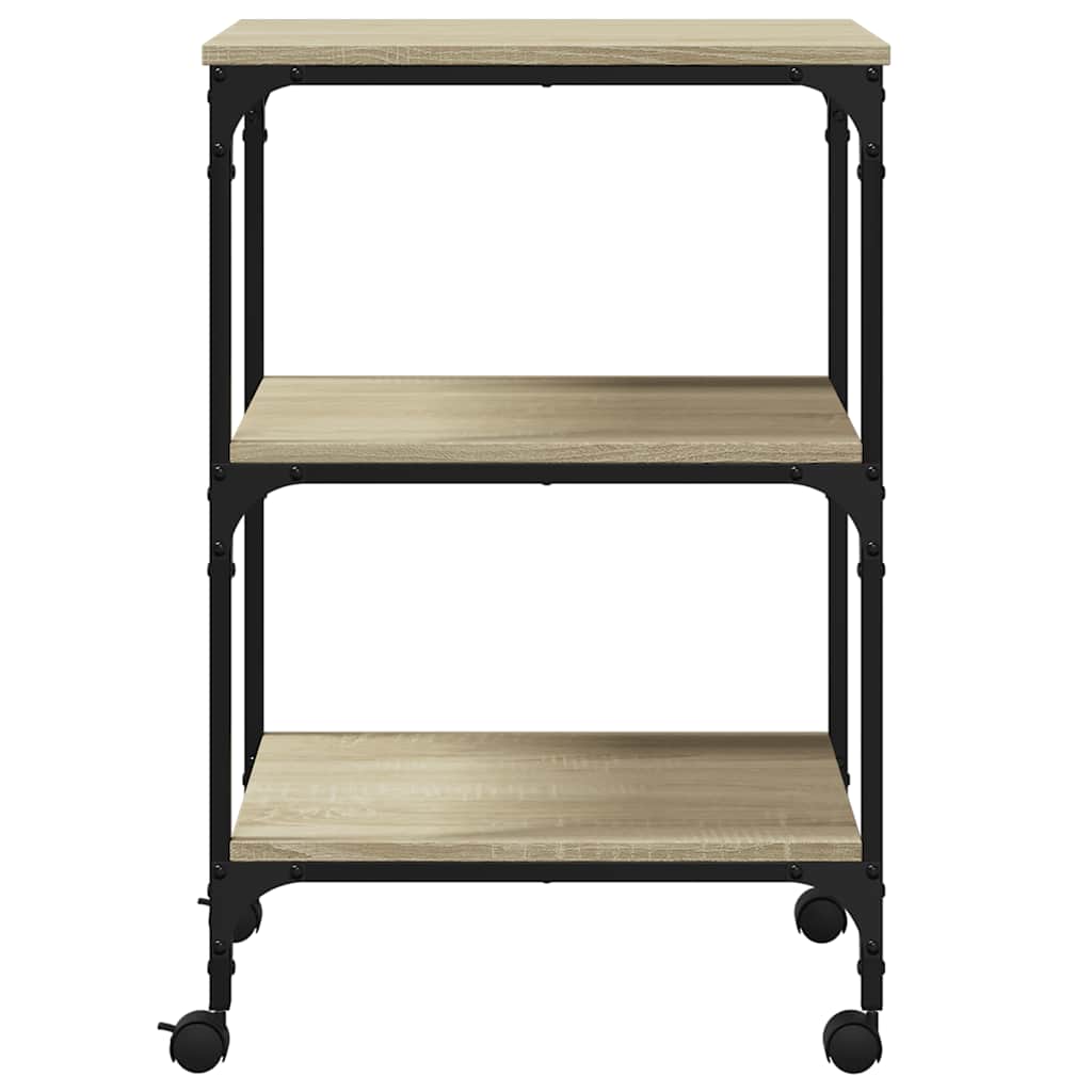 Printer Stand 3-Tier Sonoma Oak 19.7"x16.1"x29.5" Engineered Wood