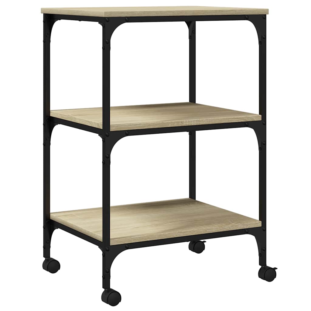 Printer Stand 3-Tier Sonoma Oak 19.7"x16.1"x29.5" Engineered Wood