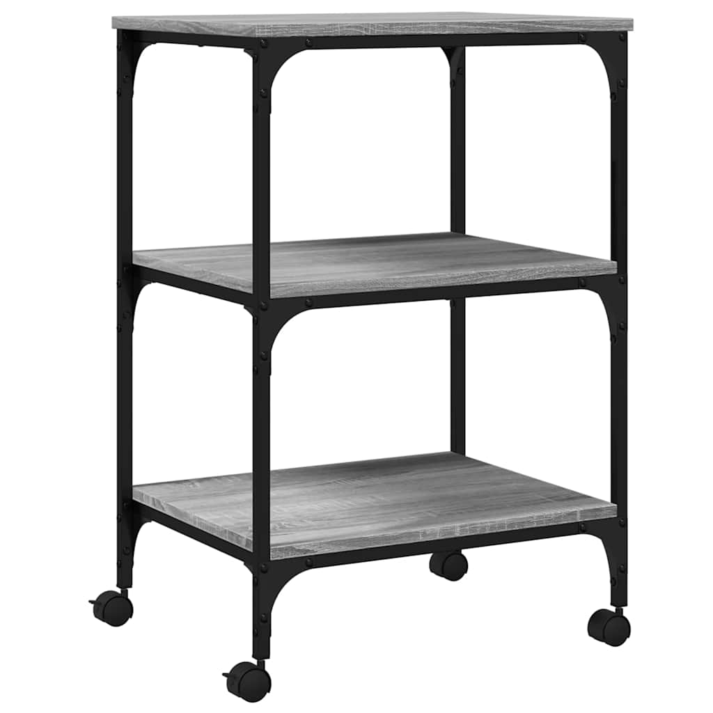 Printer Stand 3-Tier Gray Sonoma 19.7"x16.1"x29.5" Engineered Wood