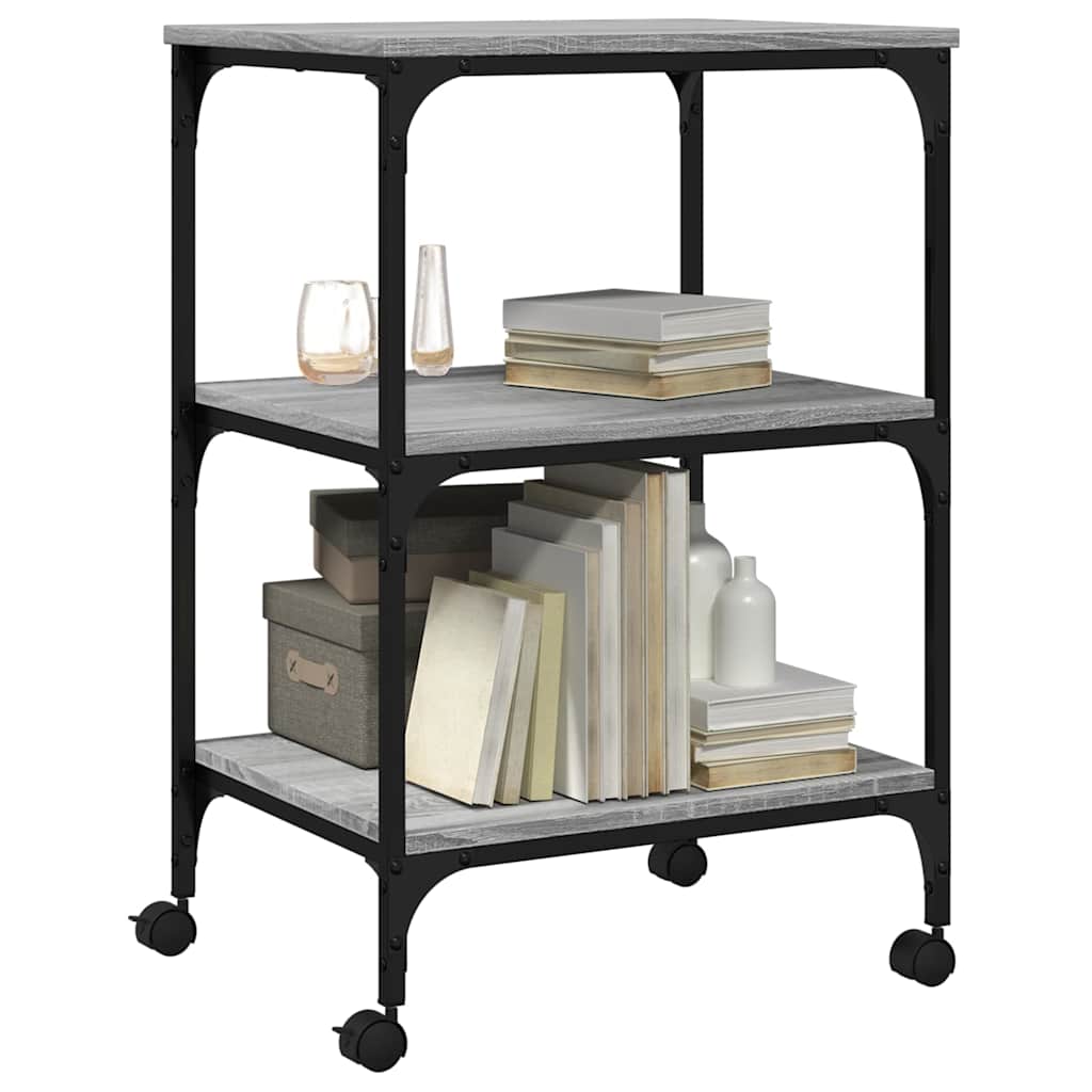 Printer Stand 3-Tier Gray Sonoma 19.7"x16.1"x29.5" Engineered Wood