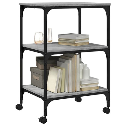 Printer Stand 3-Tier Gray Sonoma 19.7"x16.1"x29.5" Engineered Wood
