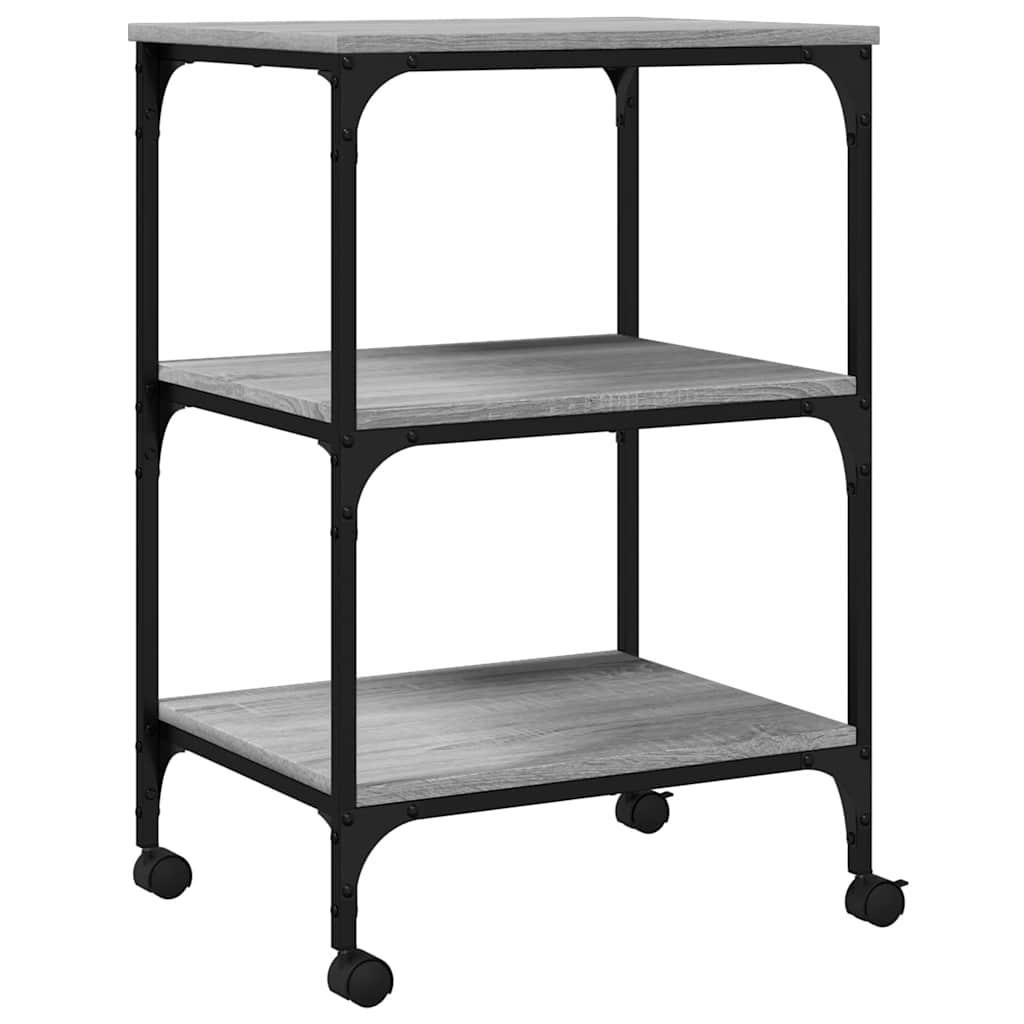 Printer Stand 3-Tier Gray Sonoma 19.7"x16.1"x29.5" Engineered Wood