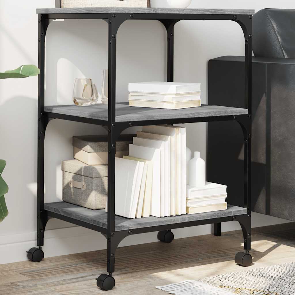 Printer Stand 3-Tier Gray Sonoma 19.7"x16.1"x29.5" Engineered Wood