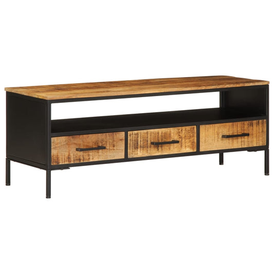 TV Stand 43.3"x13.8"x15.7" Solid Rough Wood Mango