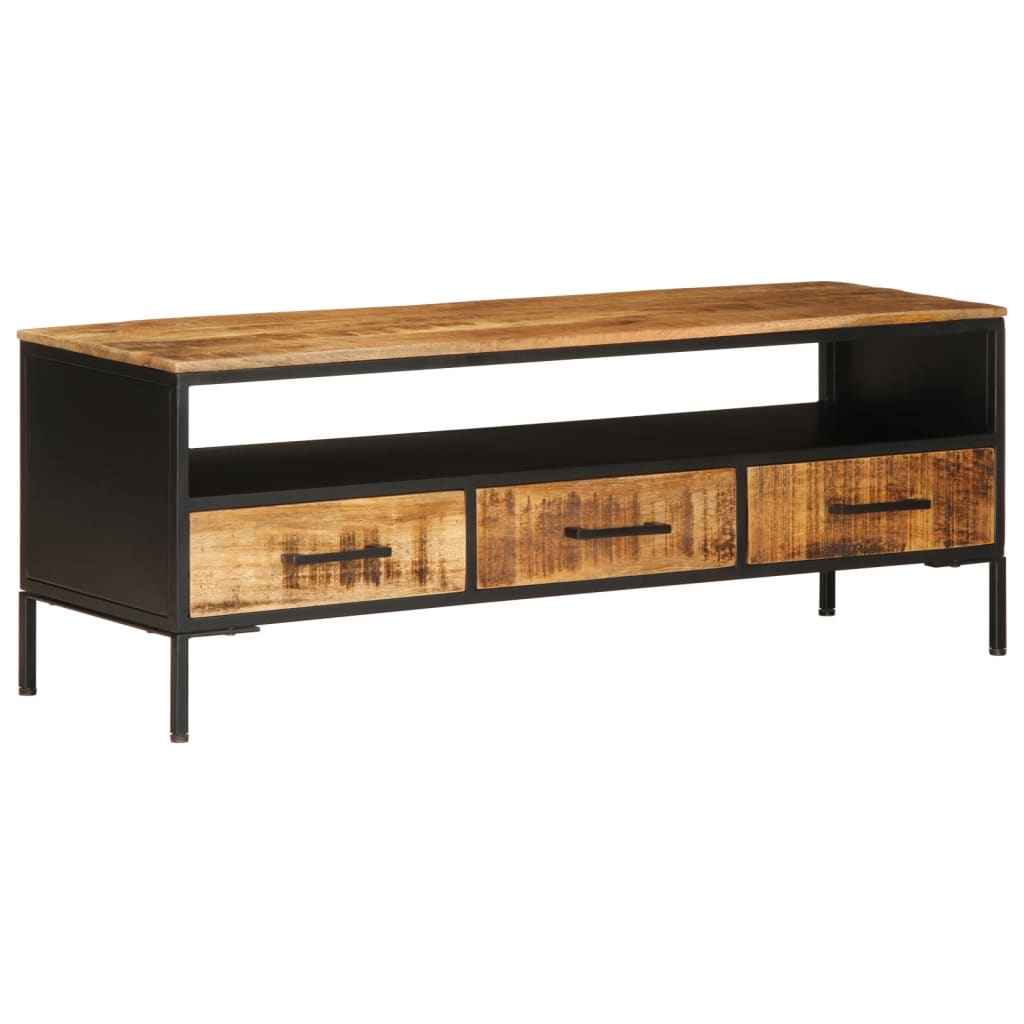 TV Stand 43.3"x13.8"x15.7" Solid Rough Wood Mango