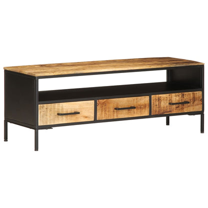 TV Stand 43.3"x13.8"x15.7" Solid Rough Wood Mango