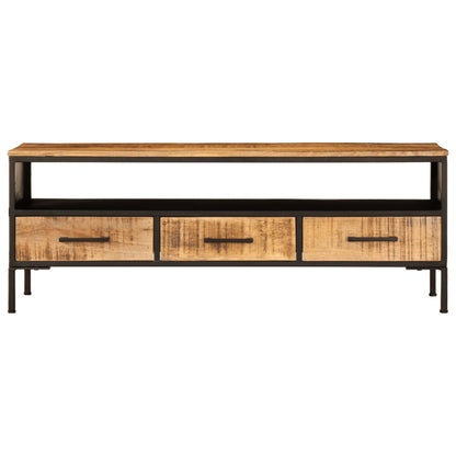 TV Stand 43.3"x13.8"x15.7" Solid Rough Wood Mango