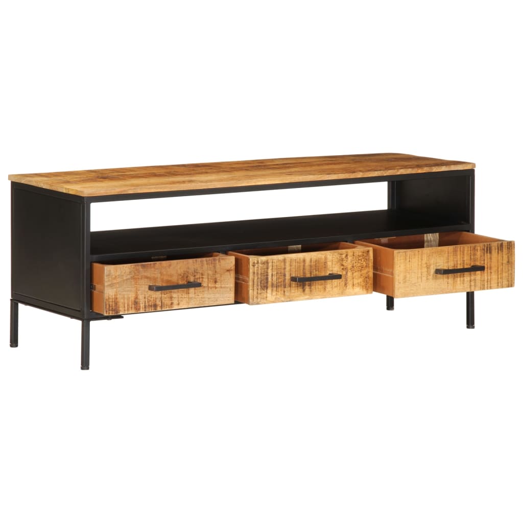 TV Stand 43.3"x13.8"x15.7" Solid Rough Wood Mango