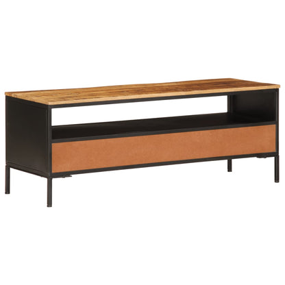 TV Stand 43.3"x13.8"x15.7" Solid Rough Wood Mango