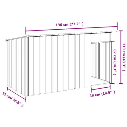 Dog House Anthracite Galvanized Steel 77.2 x 35.8 x 43.3 in