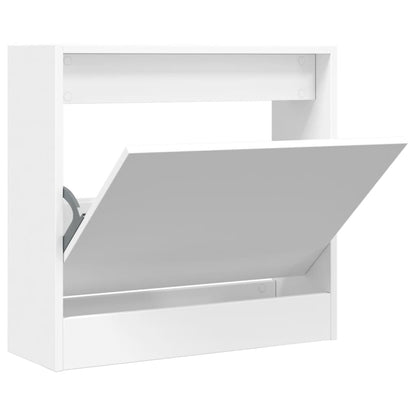 Shoe Cabinet White 23.6"x8.3"x22.4" Engineered Wood