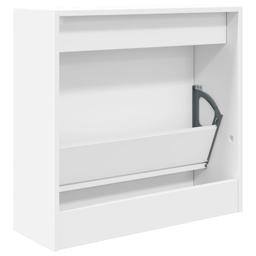 Shoe Cabinet White 23.6"x8.3"x22.4" Engineered Wood