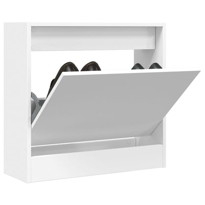 Shoe Cabinet White 23.6"x8.3"x22.4" Engineered Wood