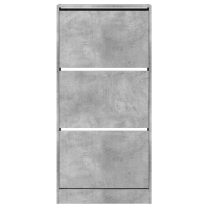Shoe Cabinet Concrete Grey Engineered Wood Compact Shoe Cabinet