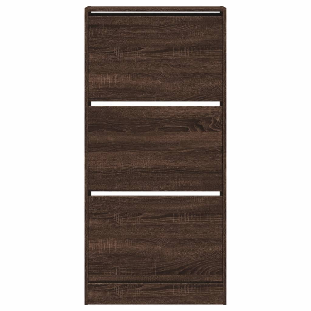 Shoe Cabinet Brown Oak 23.6"x8.3"x49.4" Engineered Wood