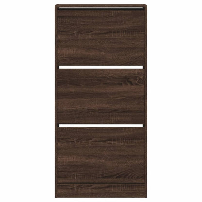 Shoe Cabinet Brown Oak 23.6"x8.3"x49.4" Engineered Wood